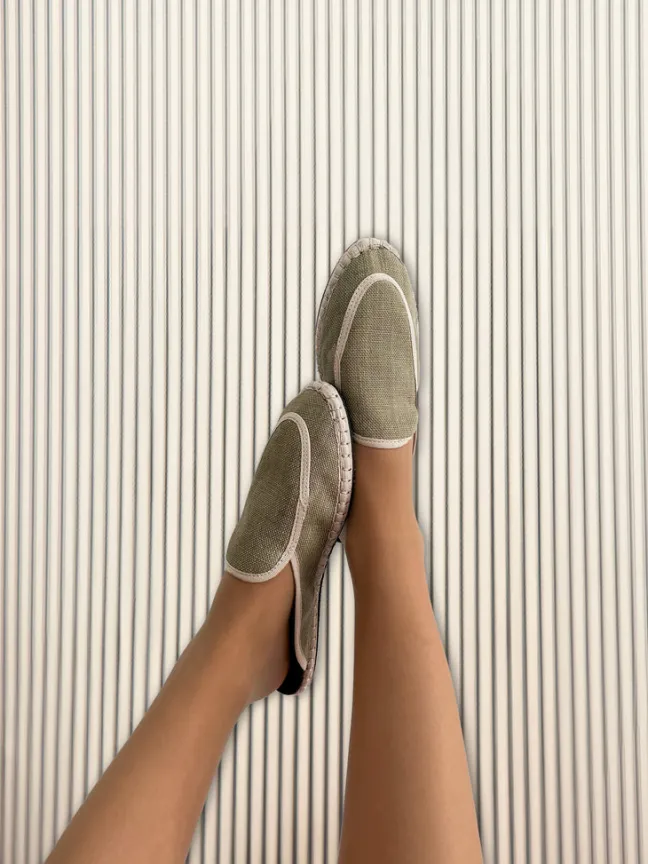 Bruna Linen Olive Green|Flabelus Best