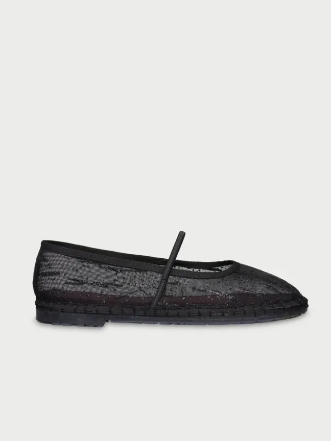Celie Glitter Mesh Black|Flabelus Clearance