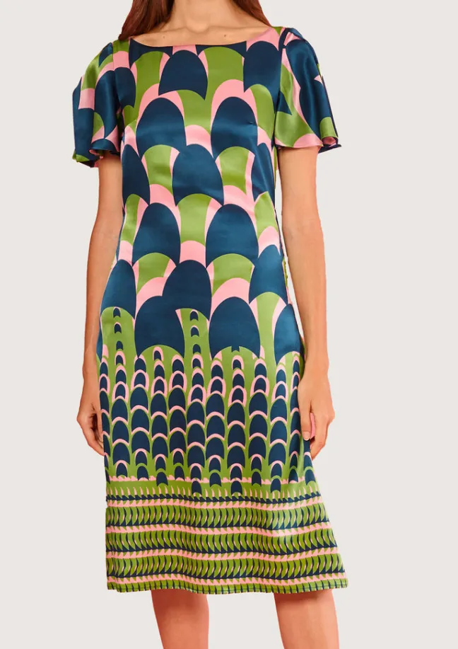 Jean Pool Green Dress|Flabelus Best
